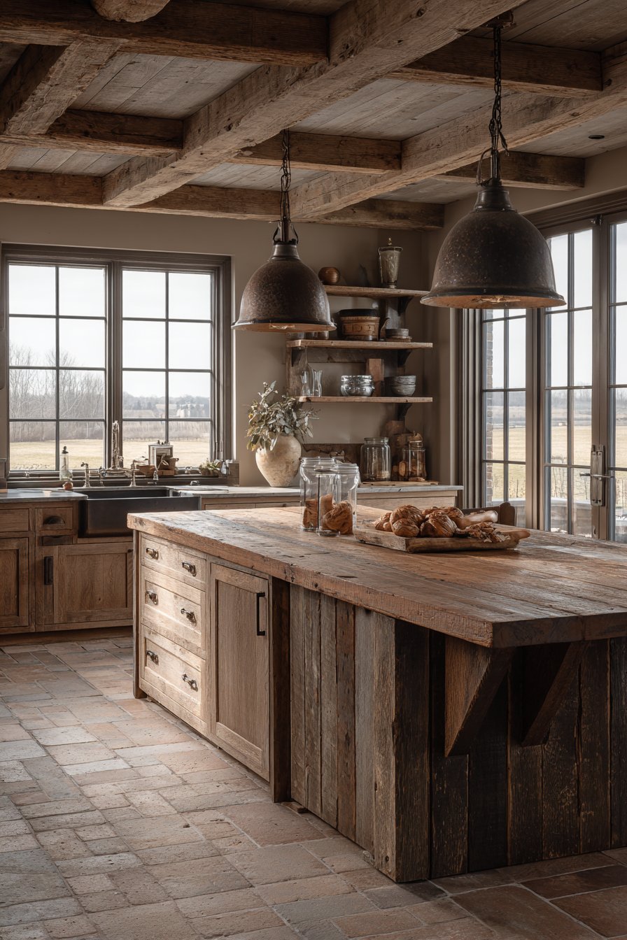 Rustic Farmhouse Kitchen with Weathered Oak Character