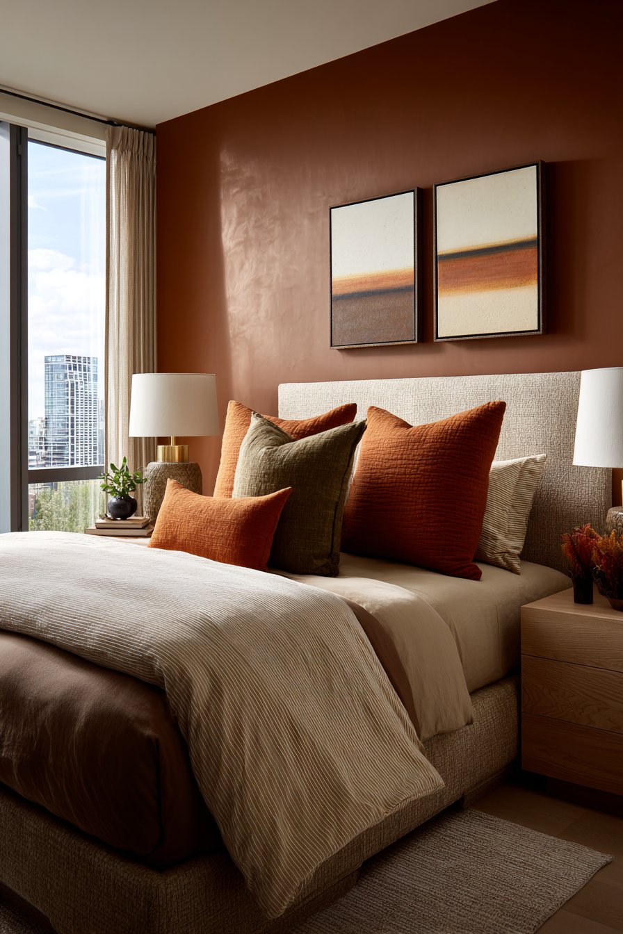 Small Space Autumn Bedroom Maximizing Comfort