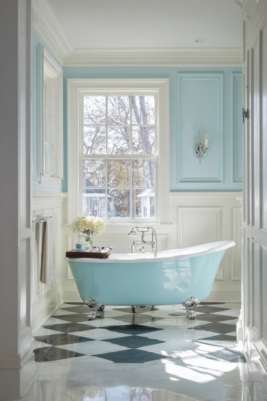 Vintage Charm Robin's Egg Blue Clawfoot Tub