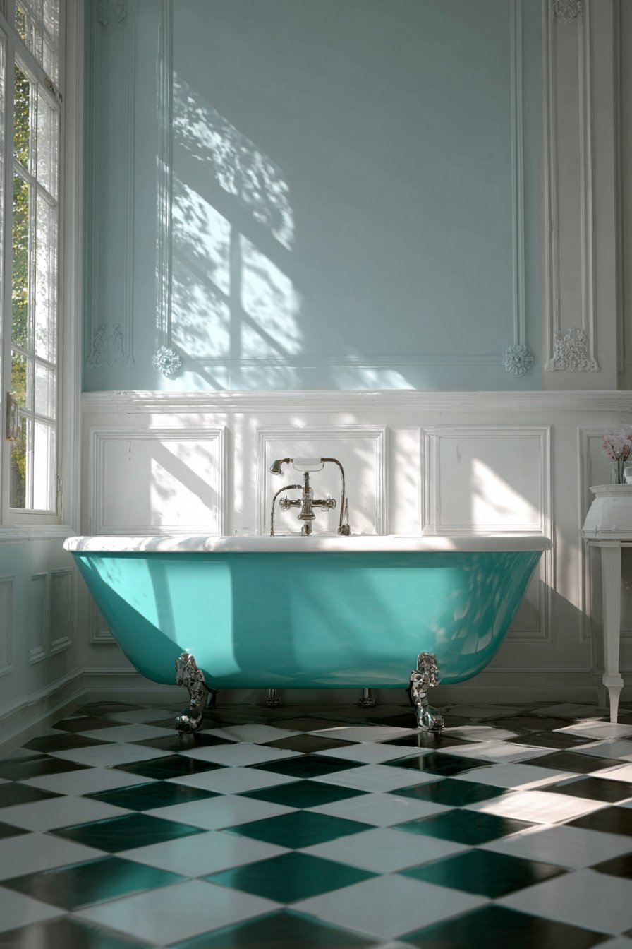 Vintage Charm Robin's Egg Blue Clawfoot Tub