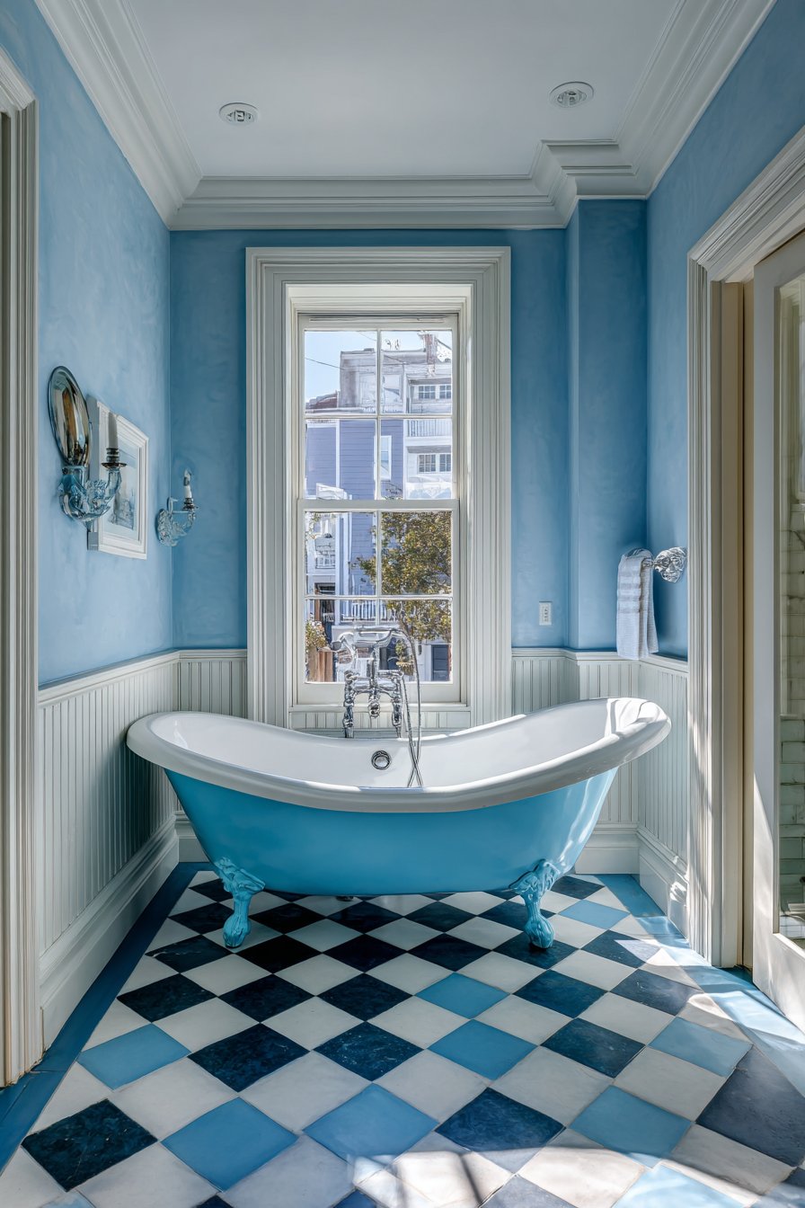 Vintage Charm Robin's Egg Blue Clawfoot Tub