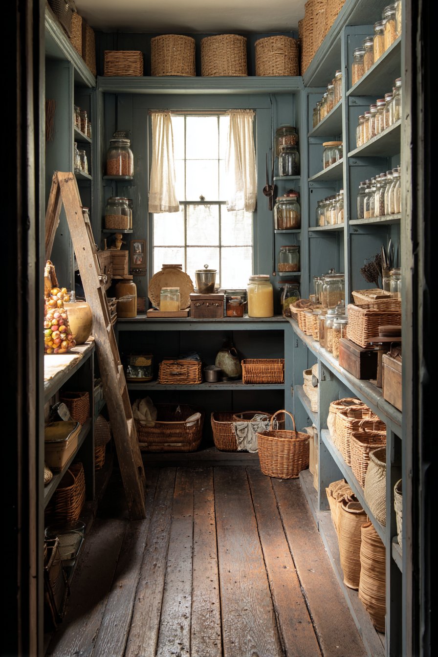 Organized Pantry with Cottage Character