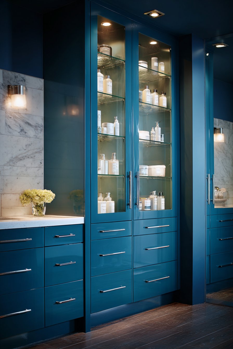 Comprehensive Teal-Blue Storage System