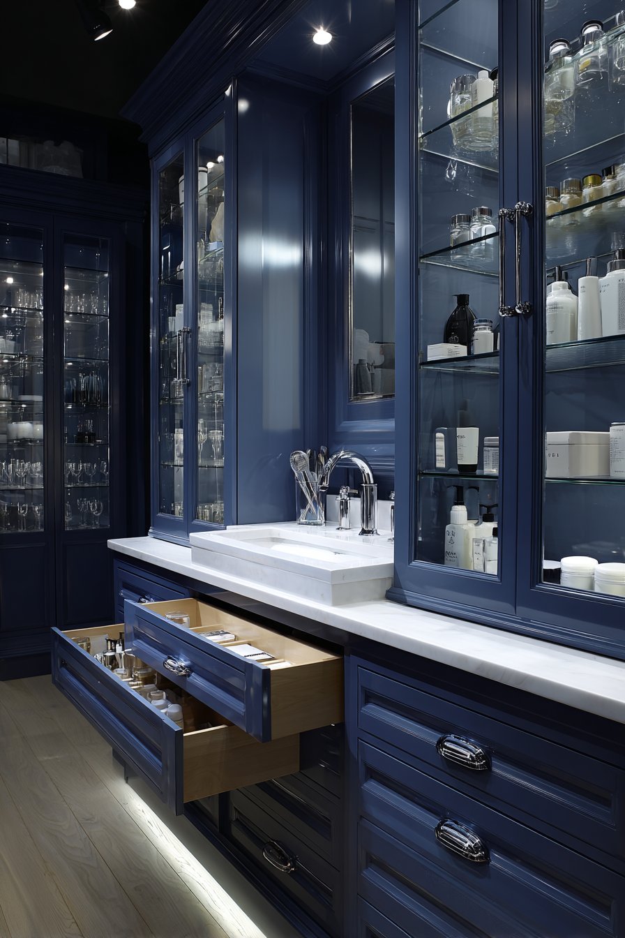 Comprehensive Teal-Blue Storage System