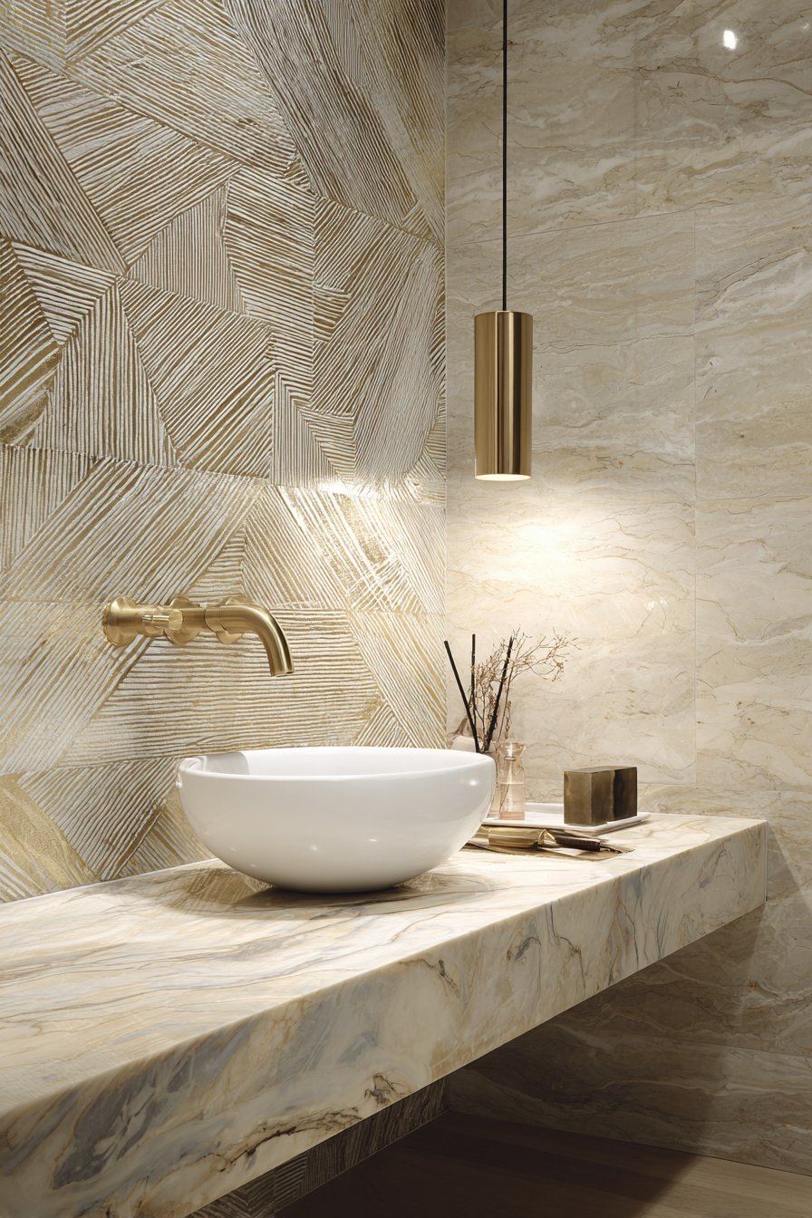 Geometric Powder Room Sophistication