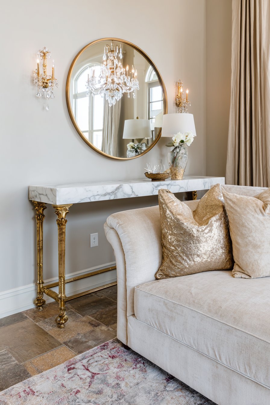 Transitional Elegance with Marble and Gold