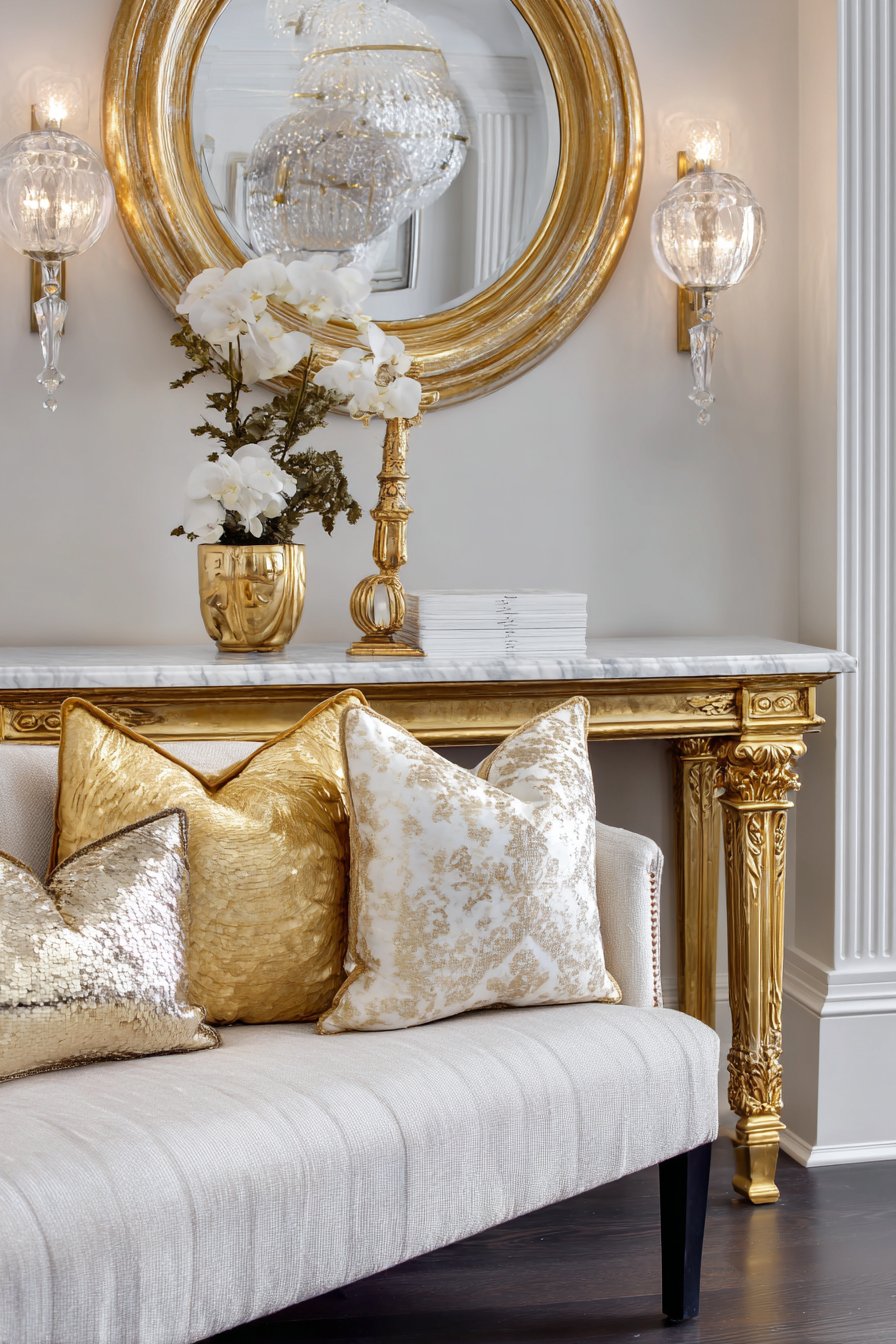 Transitional Elegance with Marble and Gold