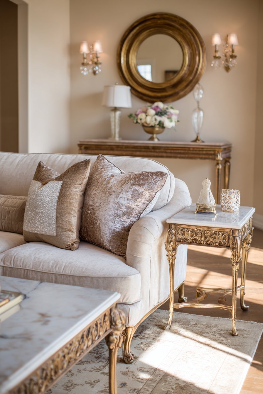 Transitional Elegance with Marble and Gold
