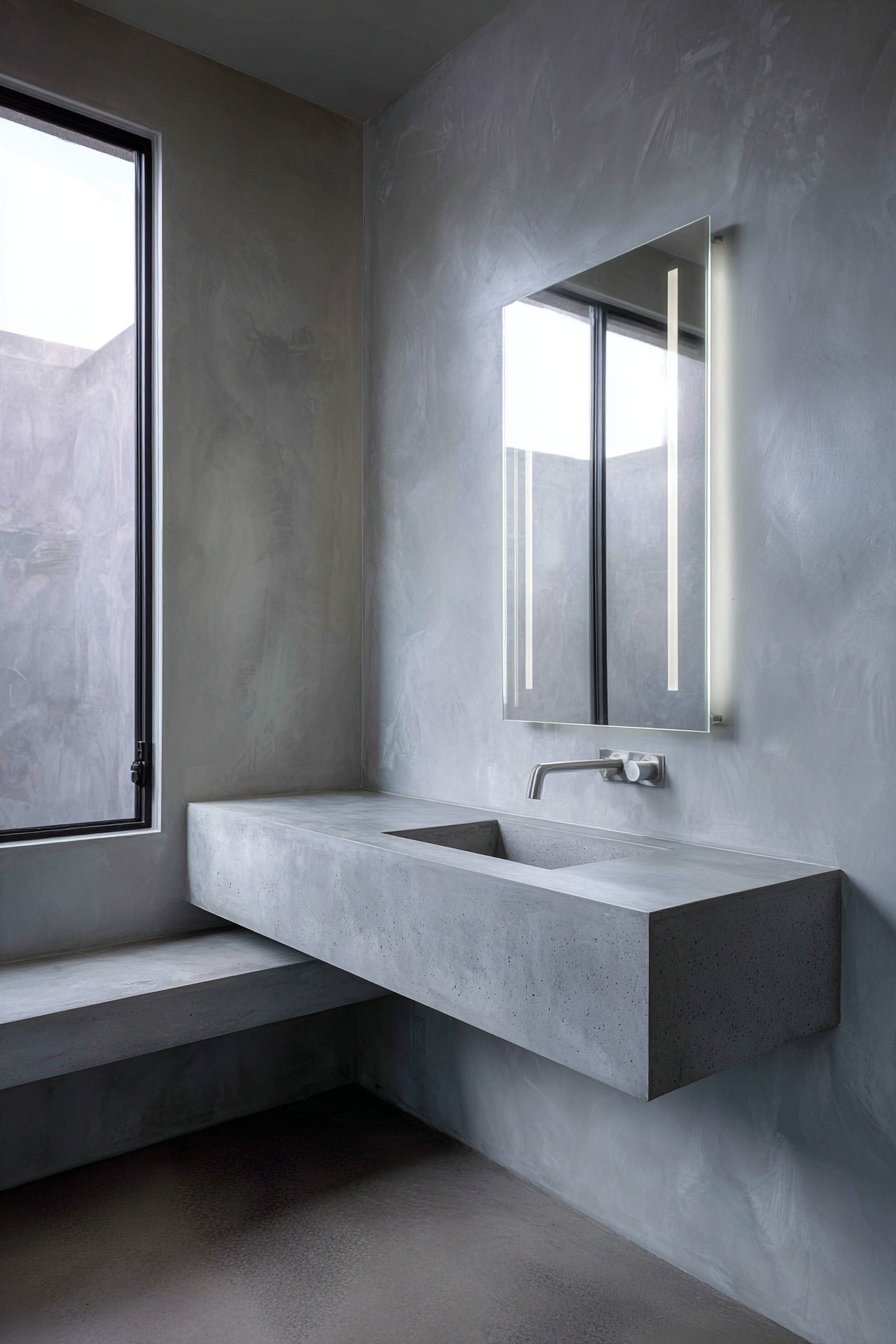 Serene Minimalist Concrete-Grey Oasis