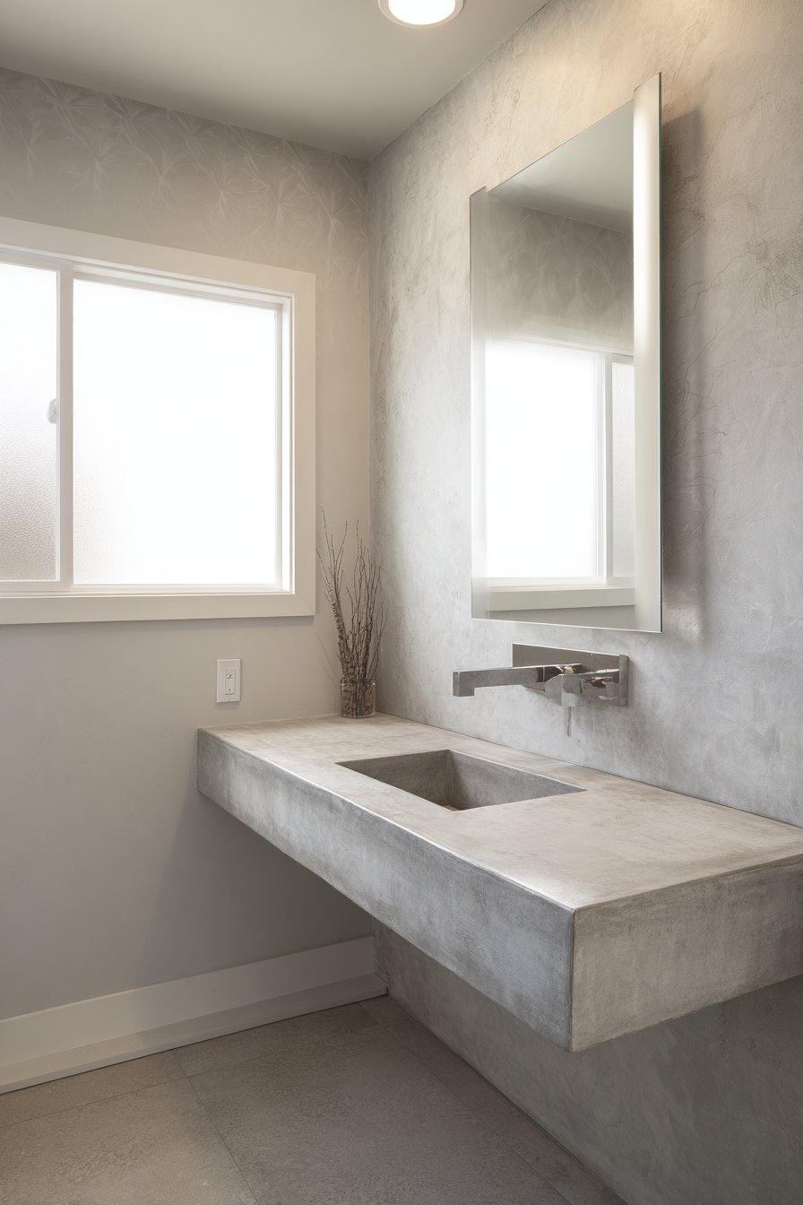 Serene Minimalist Concrete-Grey Oasis