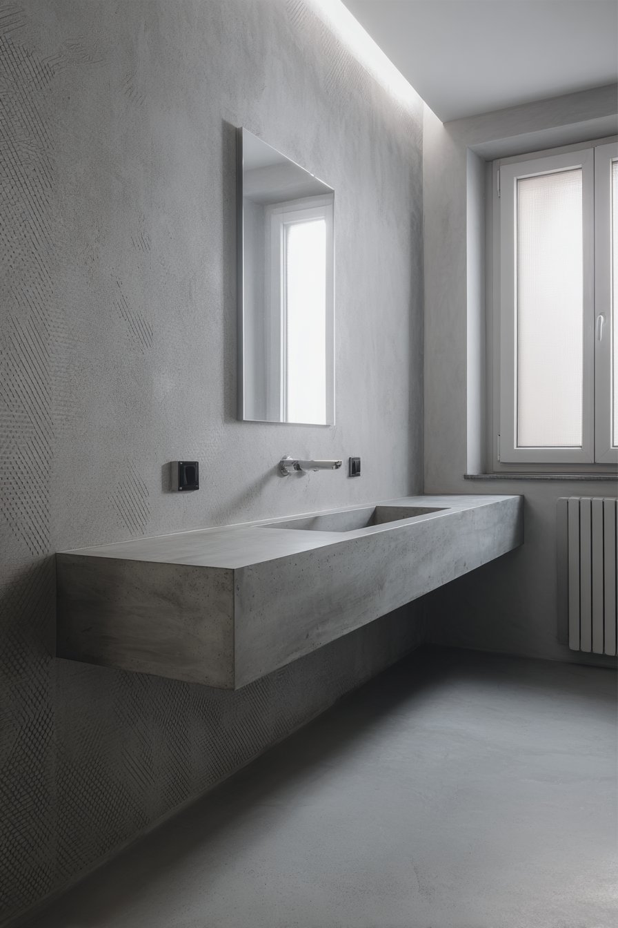 Serene Minimalist Concrete-Grey Oasis