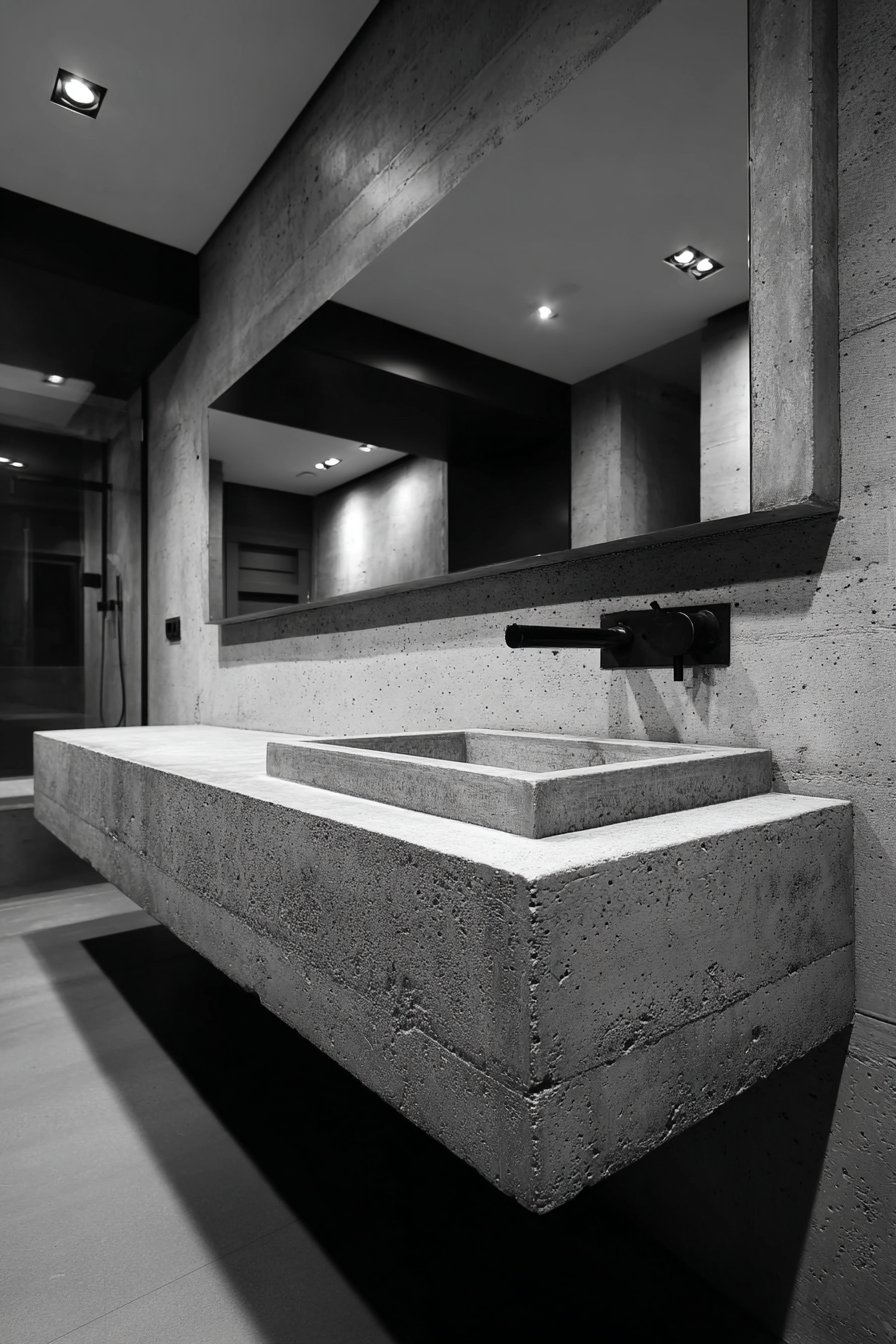 Minimalist Industrial-Chic Concrete Sanctuary