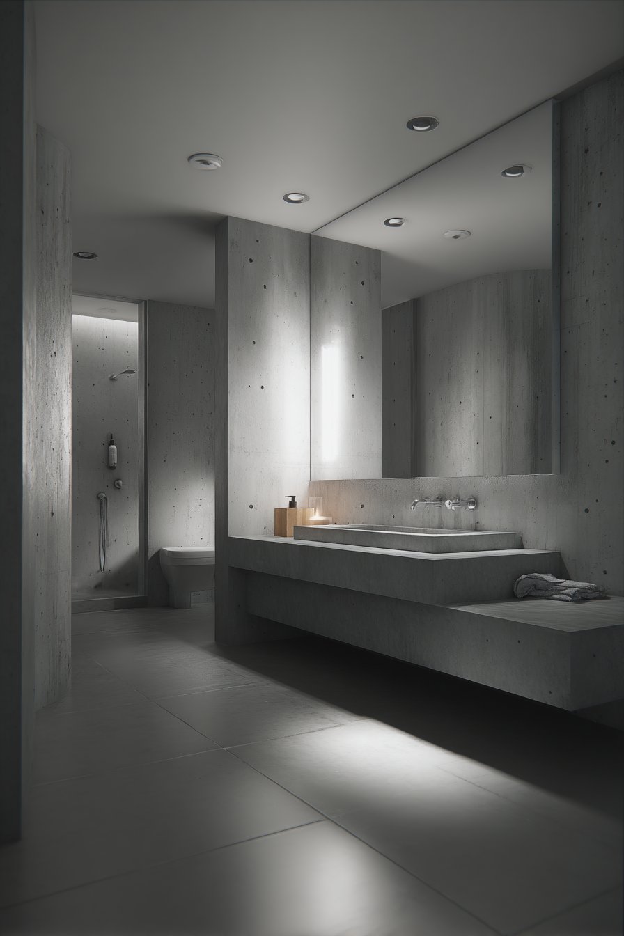 Minimalist Industrial-Chic Concrete Sanctuary