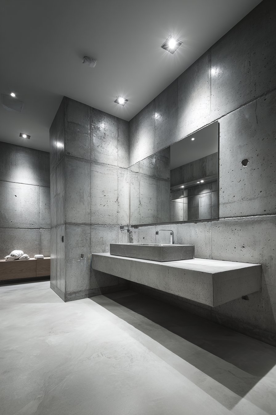 Minimalist Industrial-Chic Concrete Sanctuary