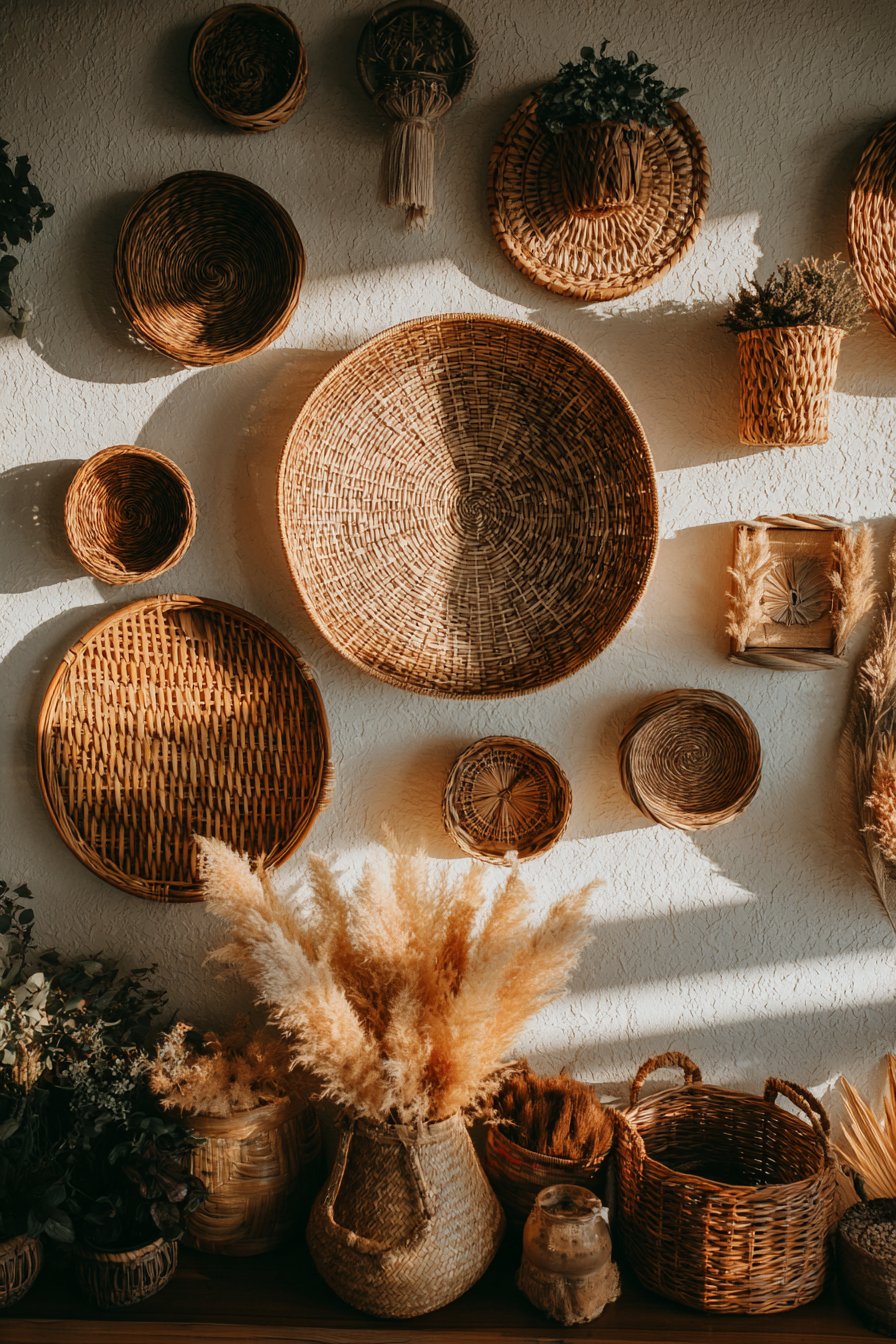 Bohemian Textured Fiber Art Display