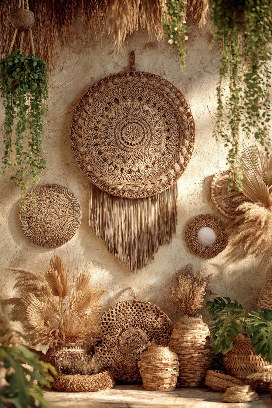 Bohemian Textured Fiber Art Display