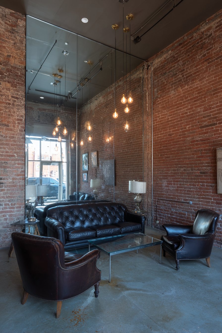 Industrial Loft Floor-to-Ceiling Mirror Panel