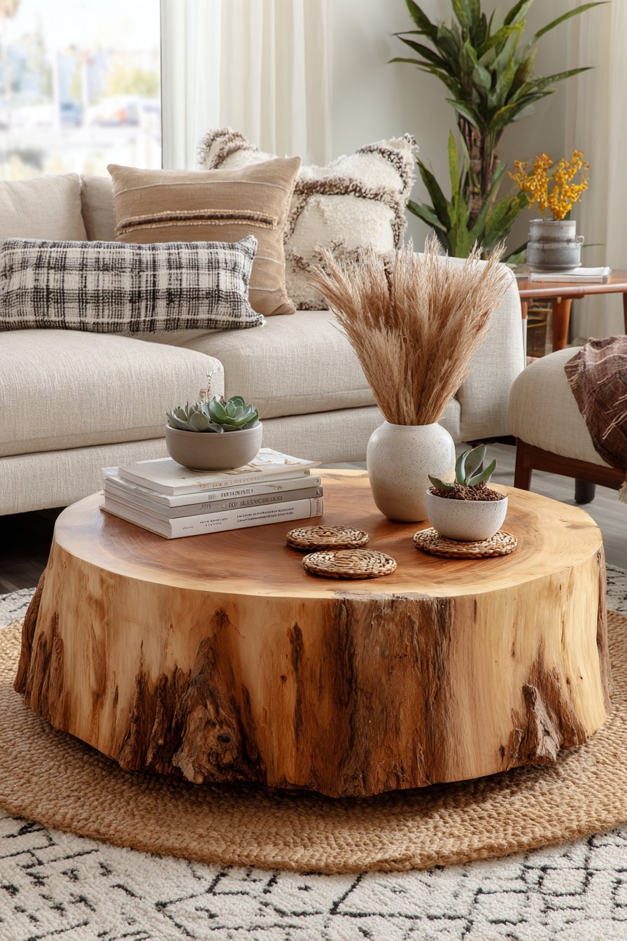 Thoughtfully Styled Round Coffee Table Vignette