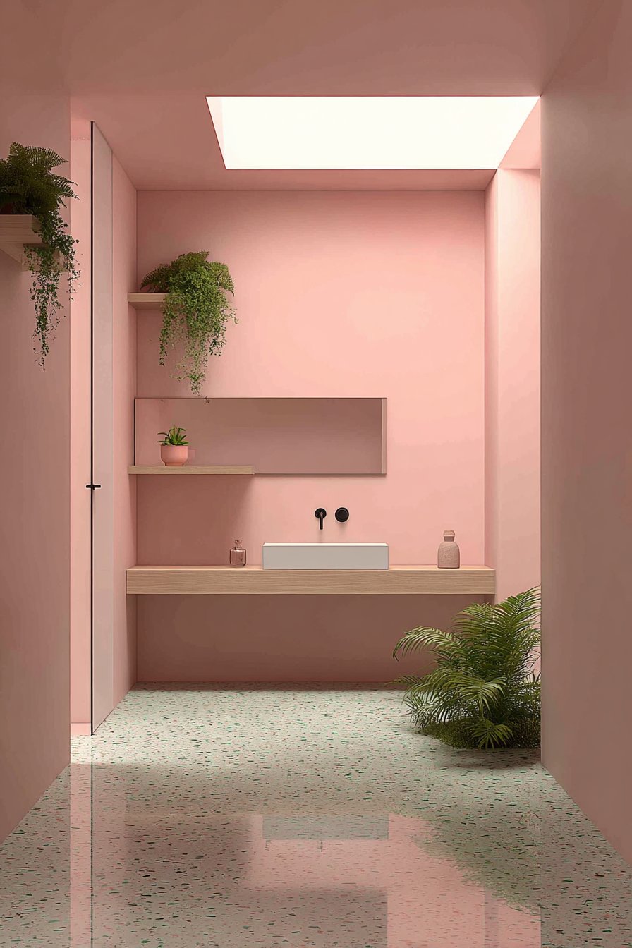 Minimalist Scandinavian Serenity with Terrazzo Flooring