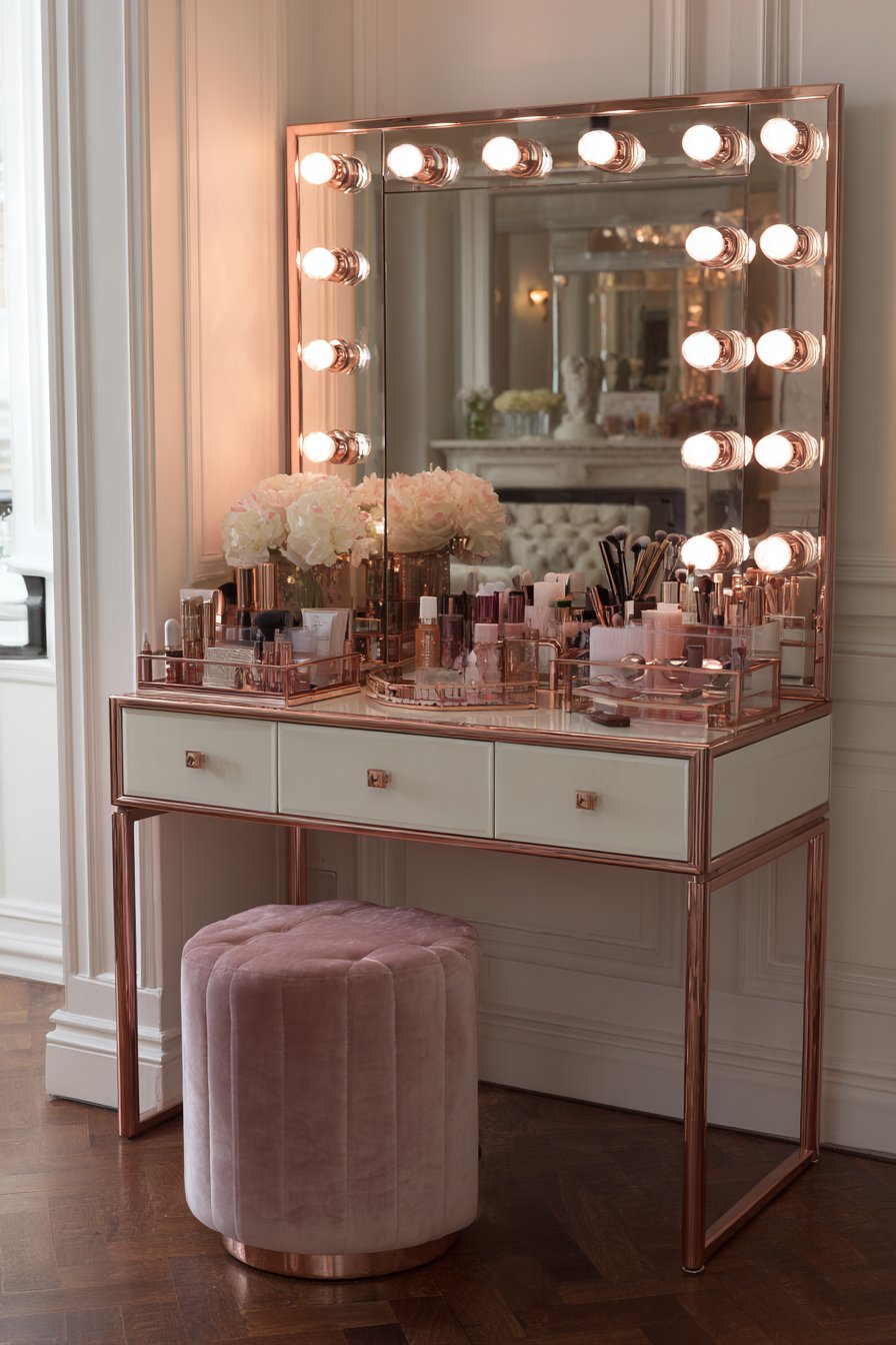 Glamorous Vanity Luxury with Hollywood-Style Lighting