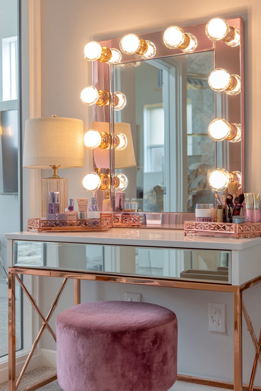 Glamorous Vanity Luxury with Hollywood-Style Lighting