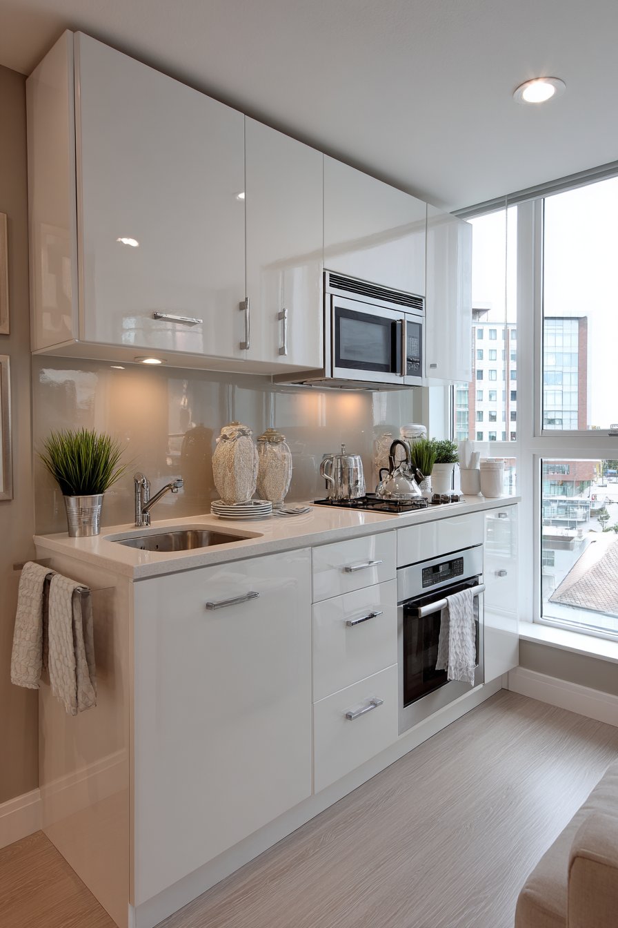 Compact Studio Apartment Galley Layout