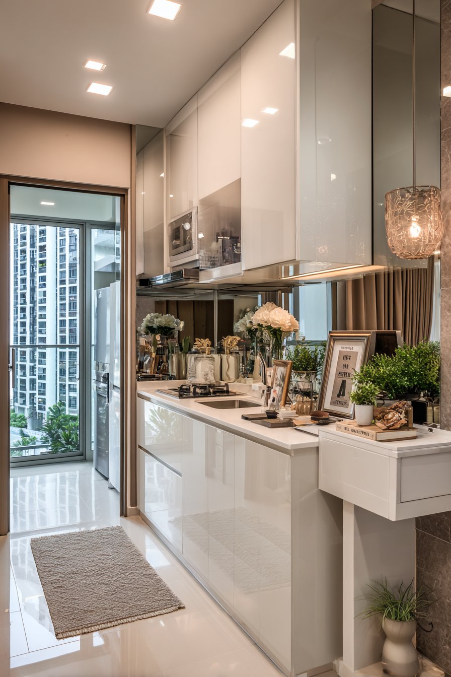 Compact Studio Apartment Galley Layout