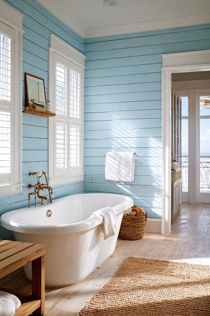 COASTAL-INSPIRED WEATHERED GREY-BLUE SHIPLAP