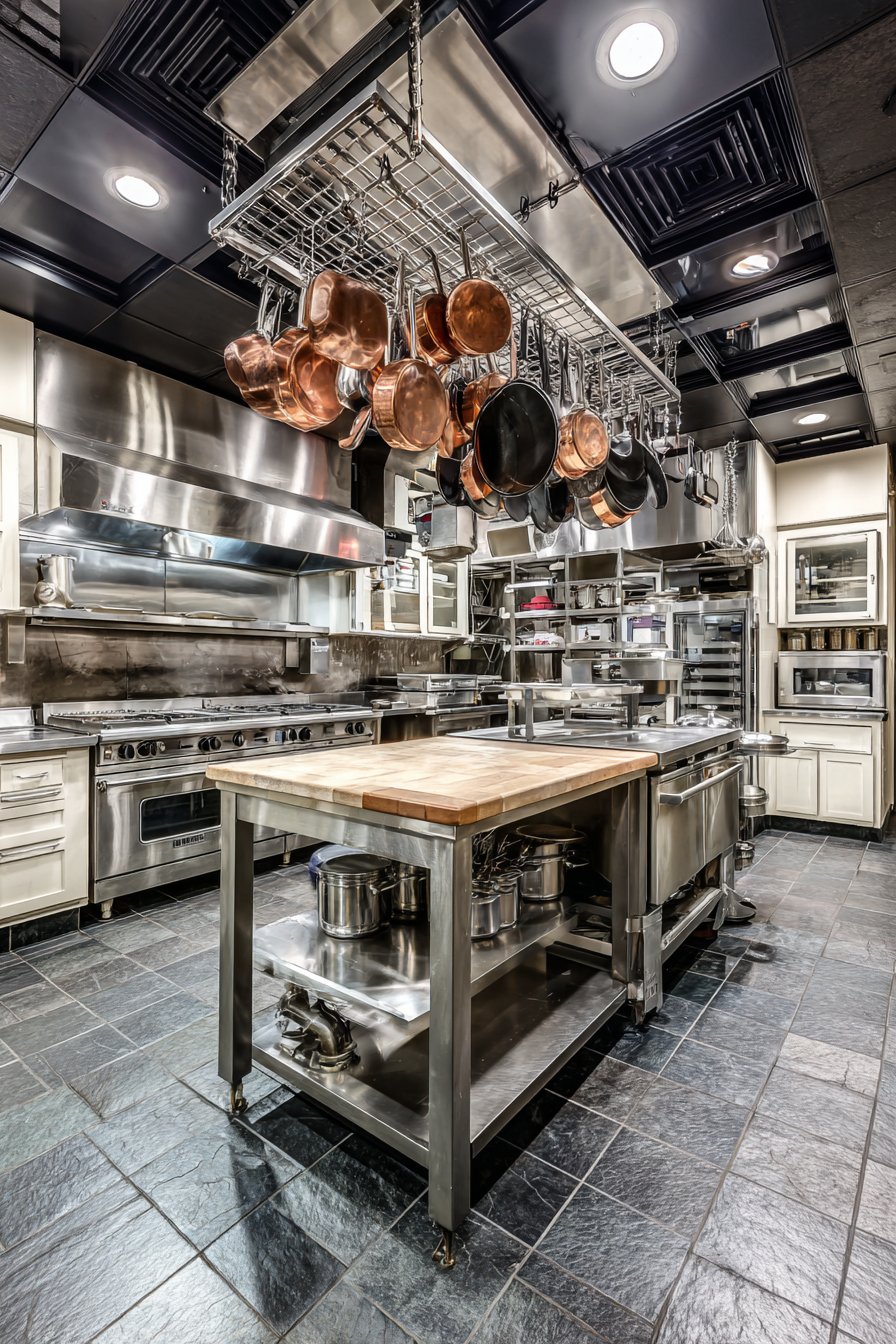 Commercial-Style Stainless Steel Prep Area for Serious Cooking
