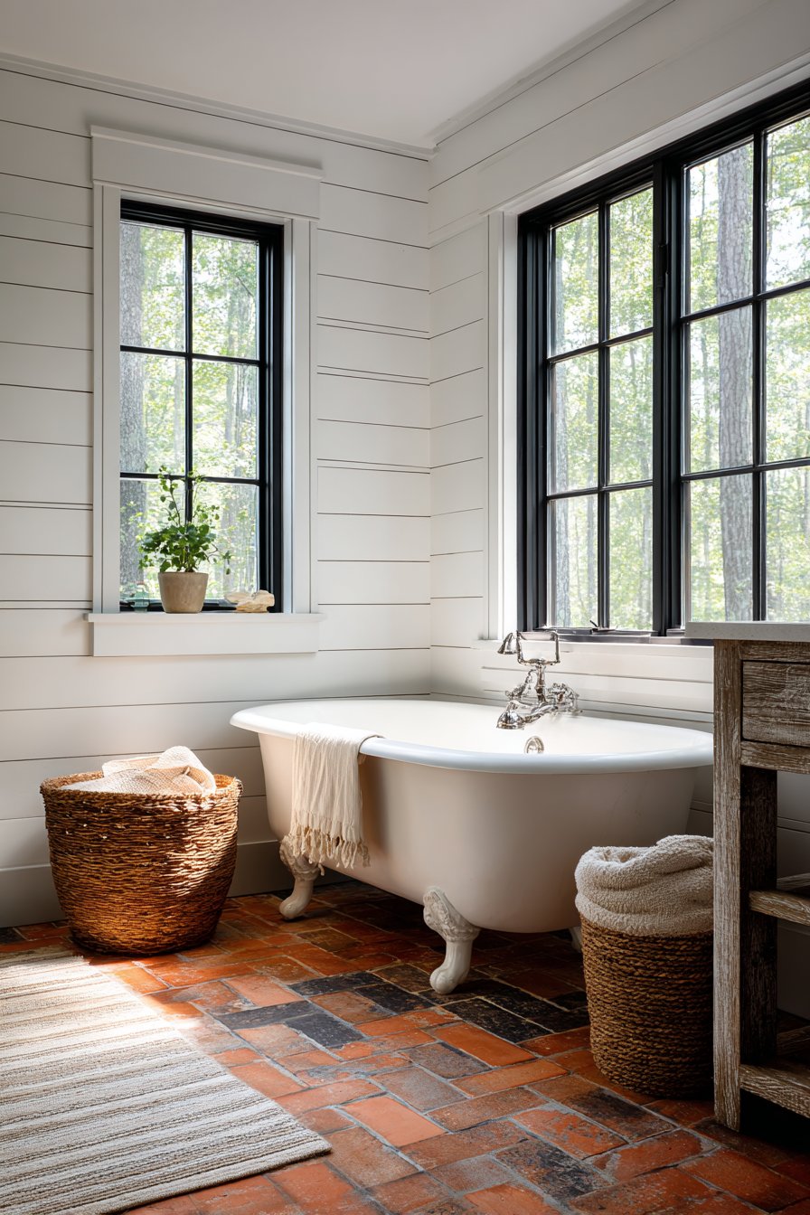 Modern Farmhouse with Traditional Terracotta Flooring