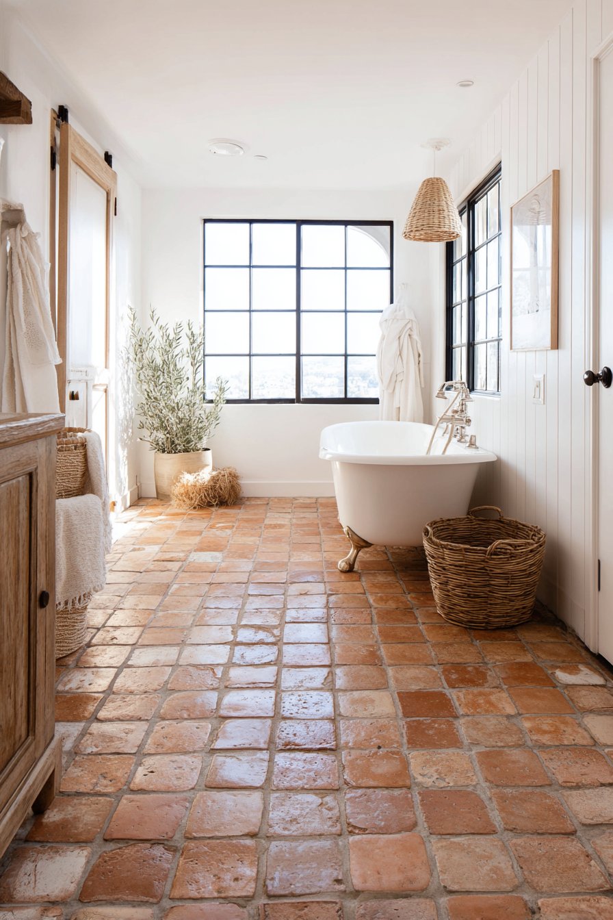 Modern Farmhouse with Traditional Terracotta Flooring