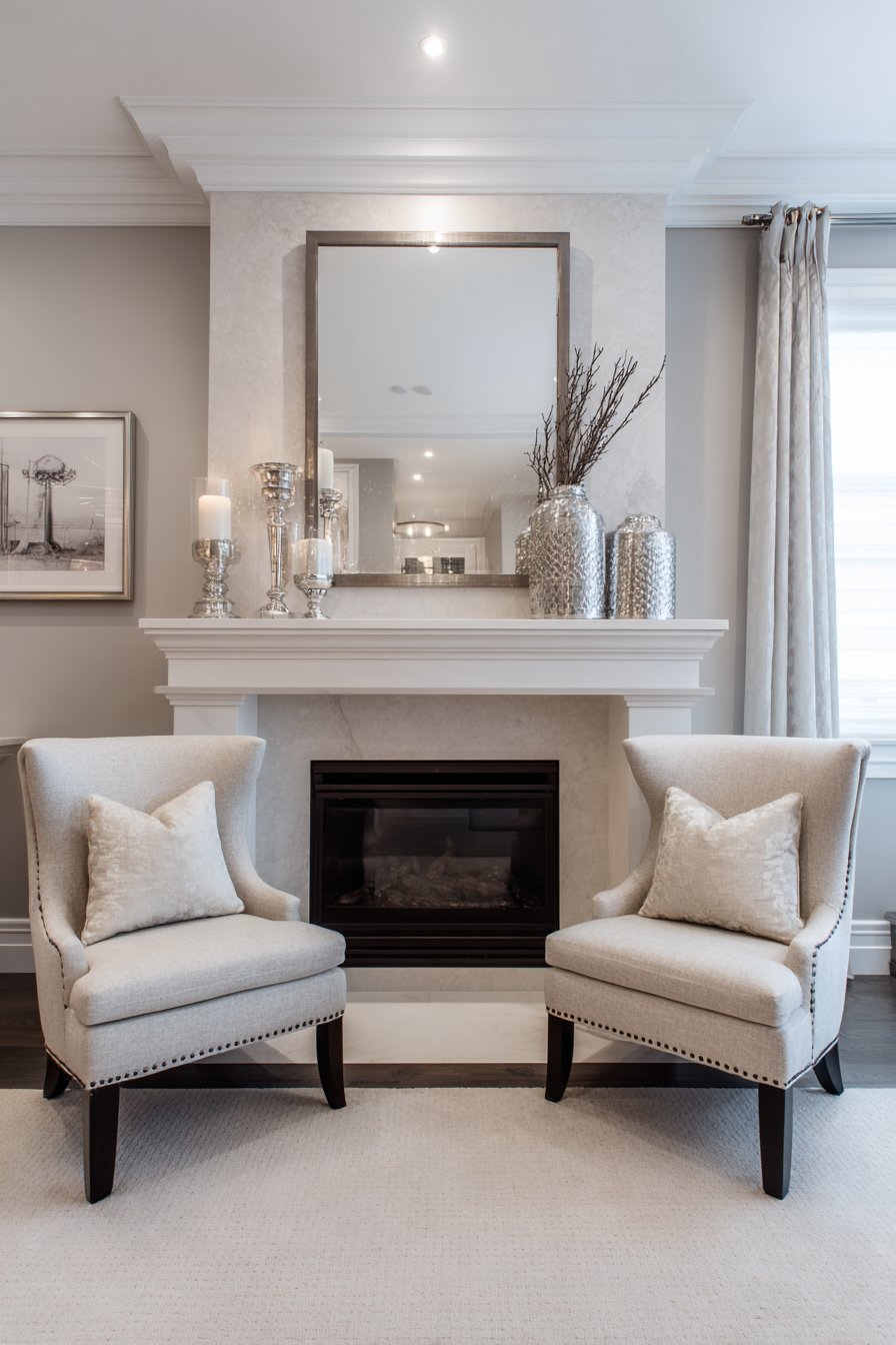 Fireplace Focal Point with Balanced Formality