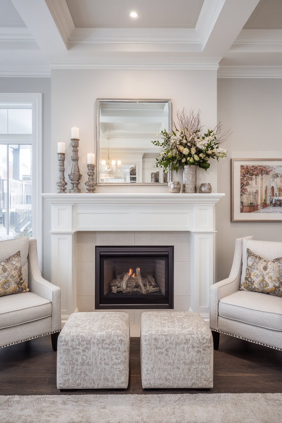 Fireplace Focal Point with Balanced Formality