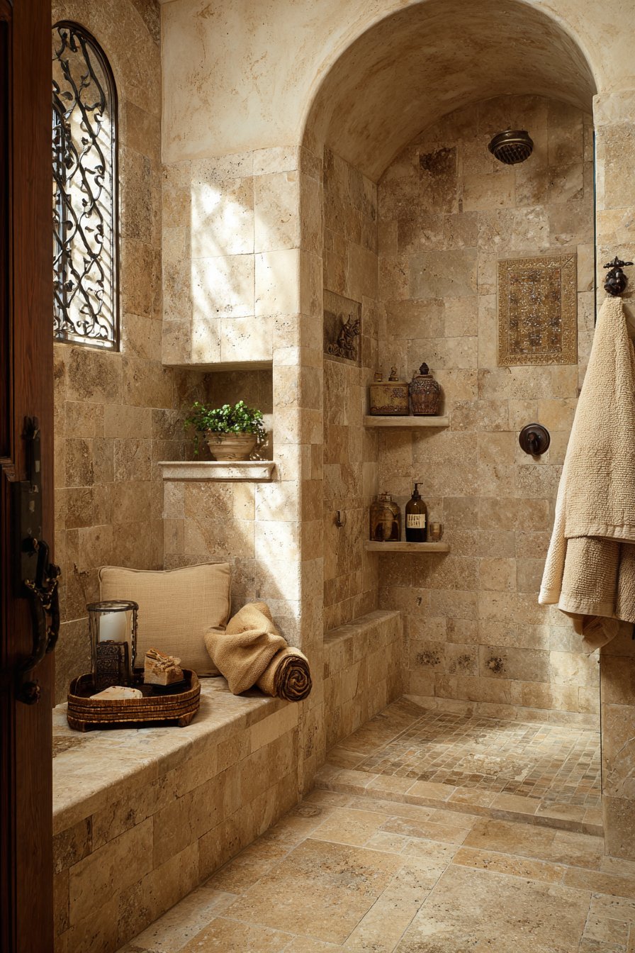 Mediterranean-Inspired Travertine Romance