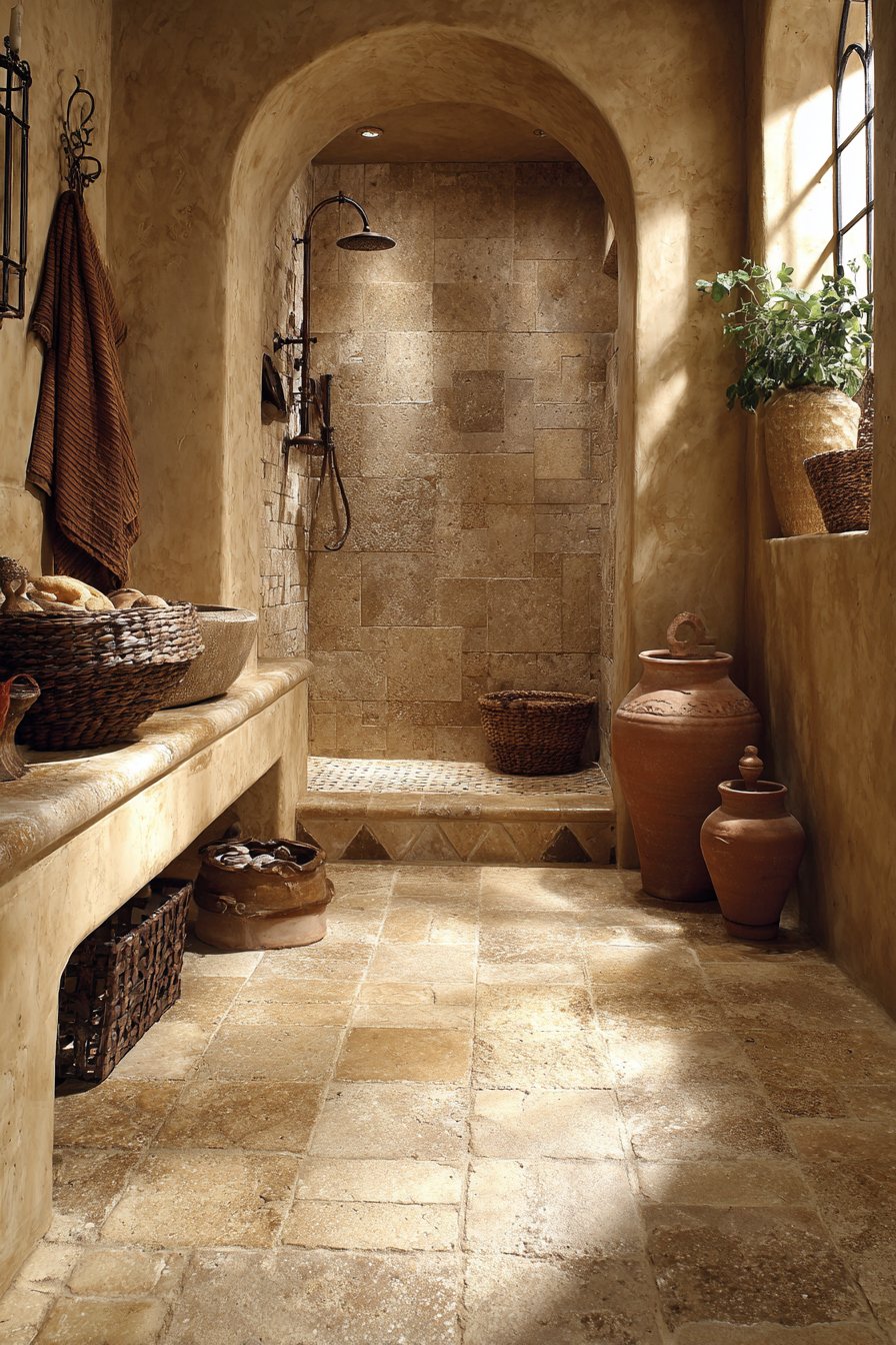 Mediterranean-Inspired Travertine Romance