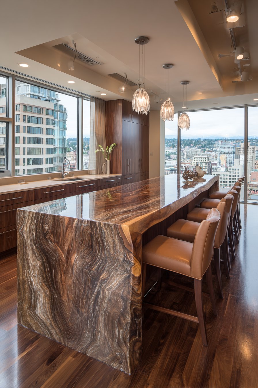 Contemporary Dark Espresso Kitchen with Sophisticated Depth