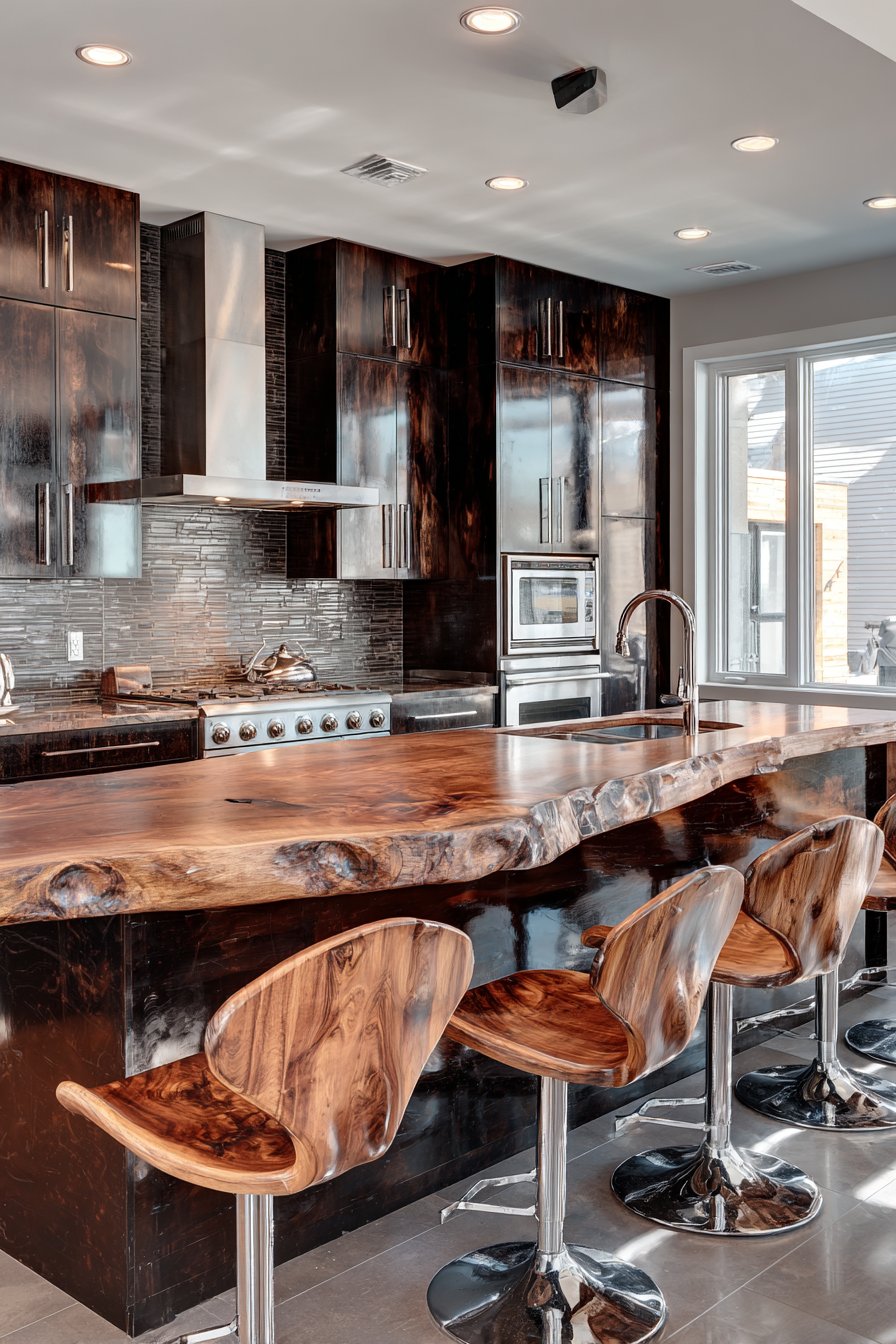 Contemporary Dark Espresso Kitchen with Sophisticated Depth