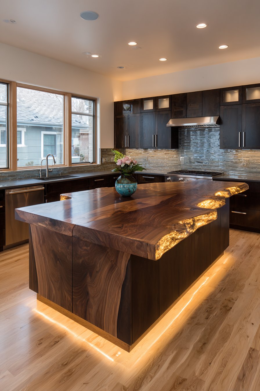 Contemporary Dark Espresso Kitchen with Sophisticated Depth