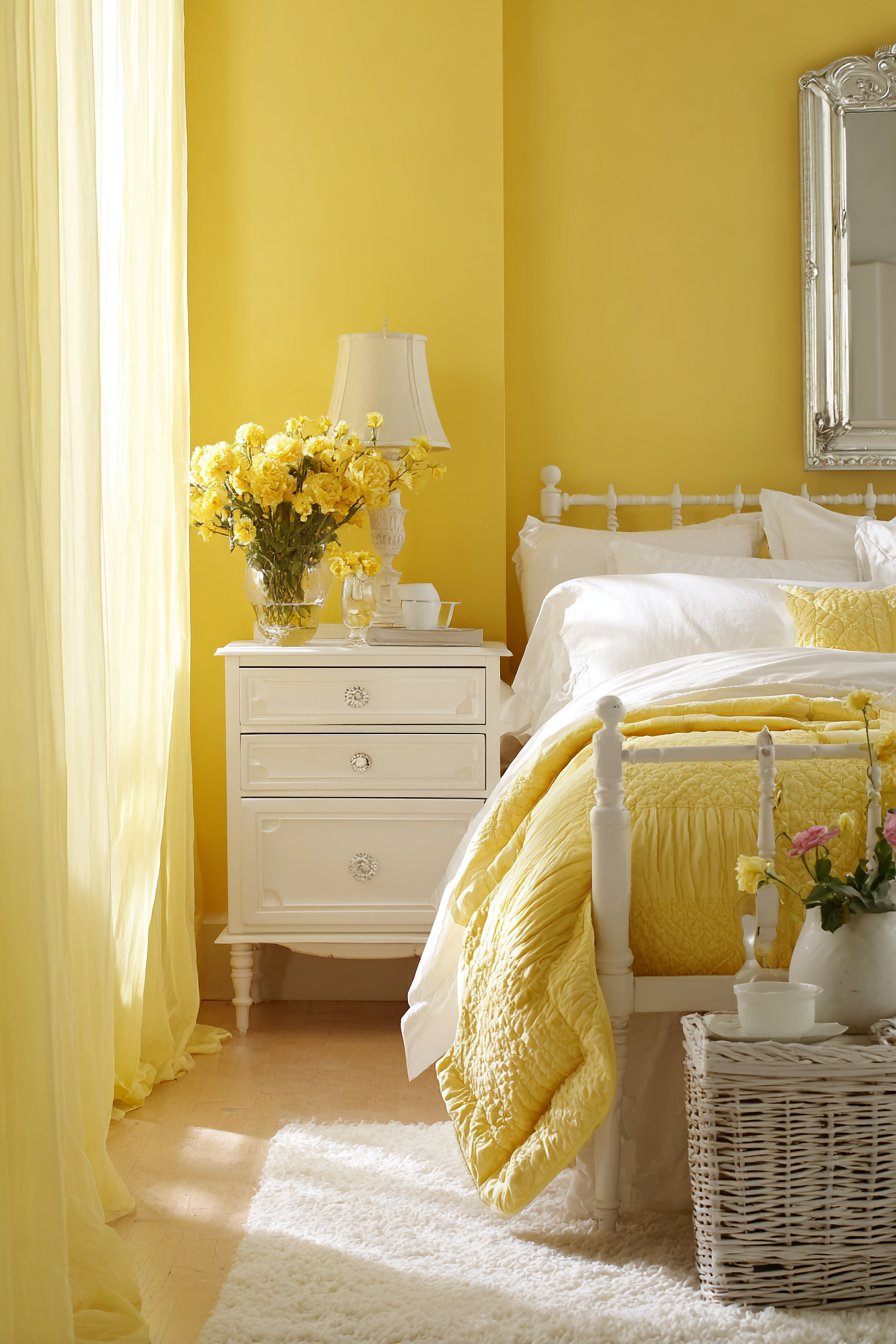 Sunny Yellow and White Classic Combination