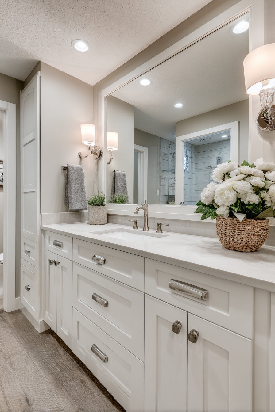 Narrow Layout with Strategic Mirror Placement