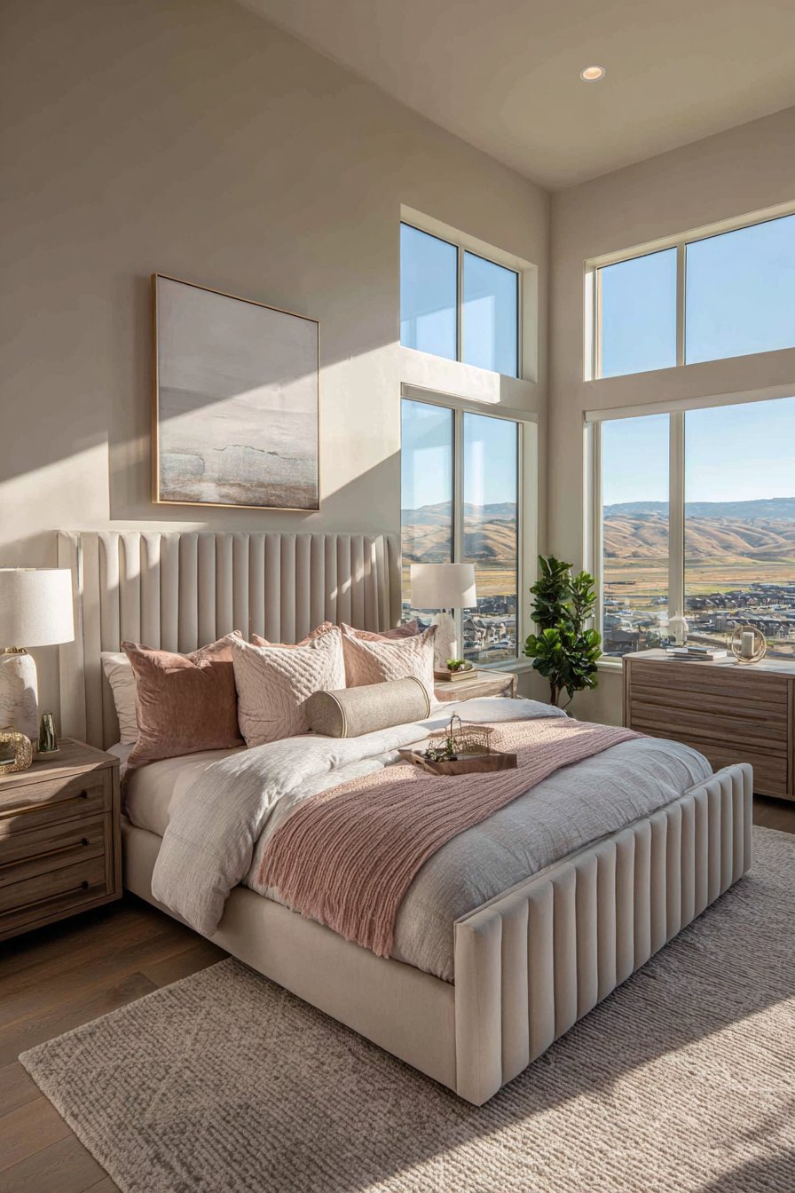 Master Suite with Channel-Tufted Grandeur