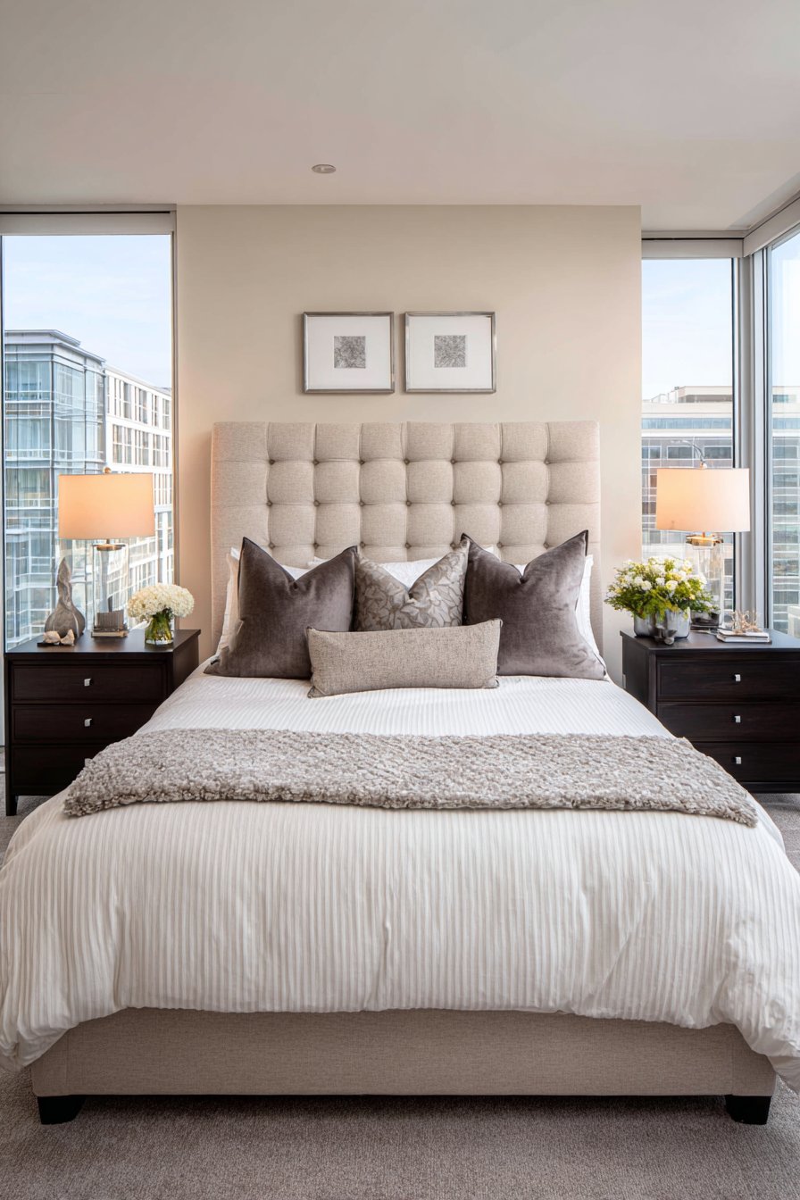 Master Suite with Channel-Tufted Grandeur