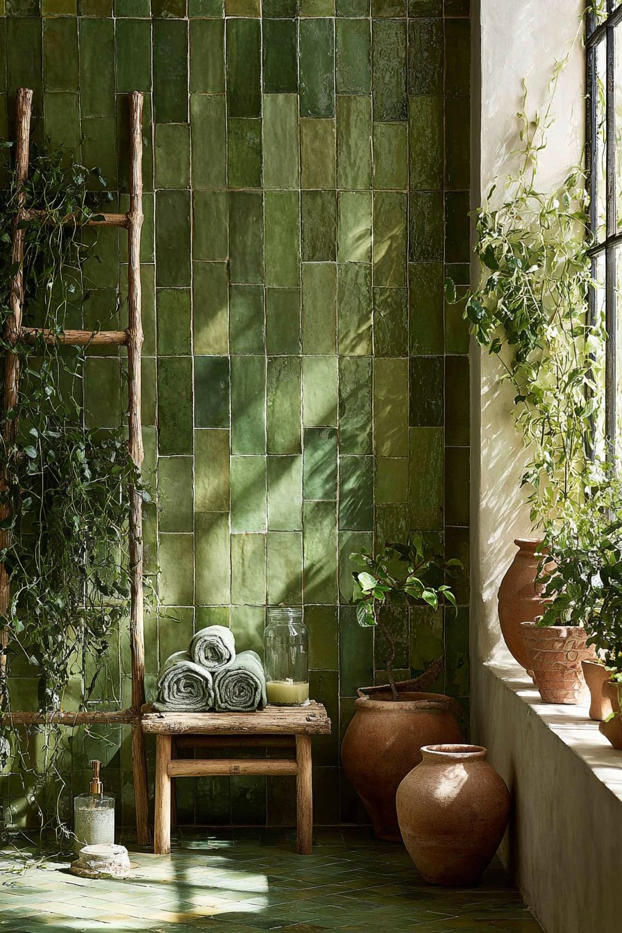 Bohemian Olive Green Artisanal Charm