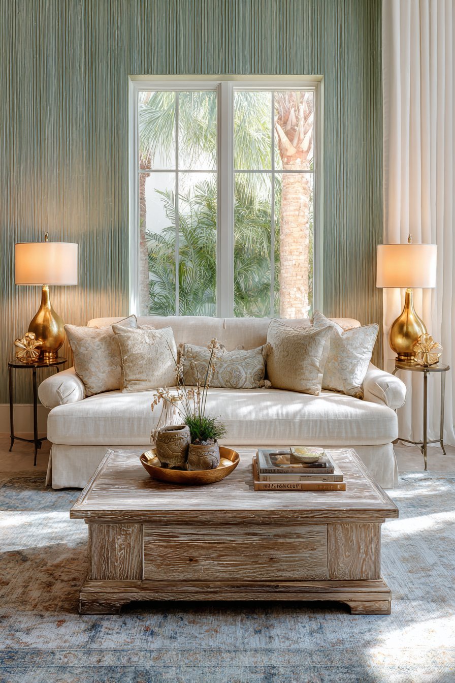 Sophisticated Mint Grasscloth Accent Wall