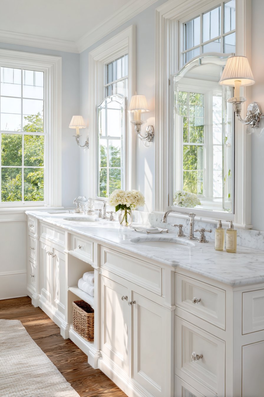 Spacious Walk-in Shower with Mosaic Border