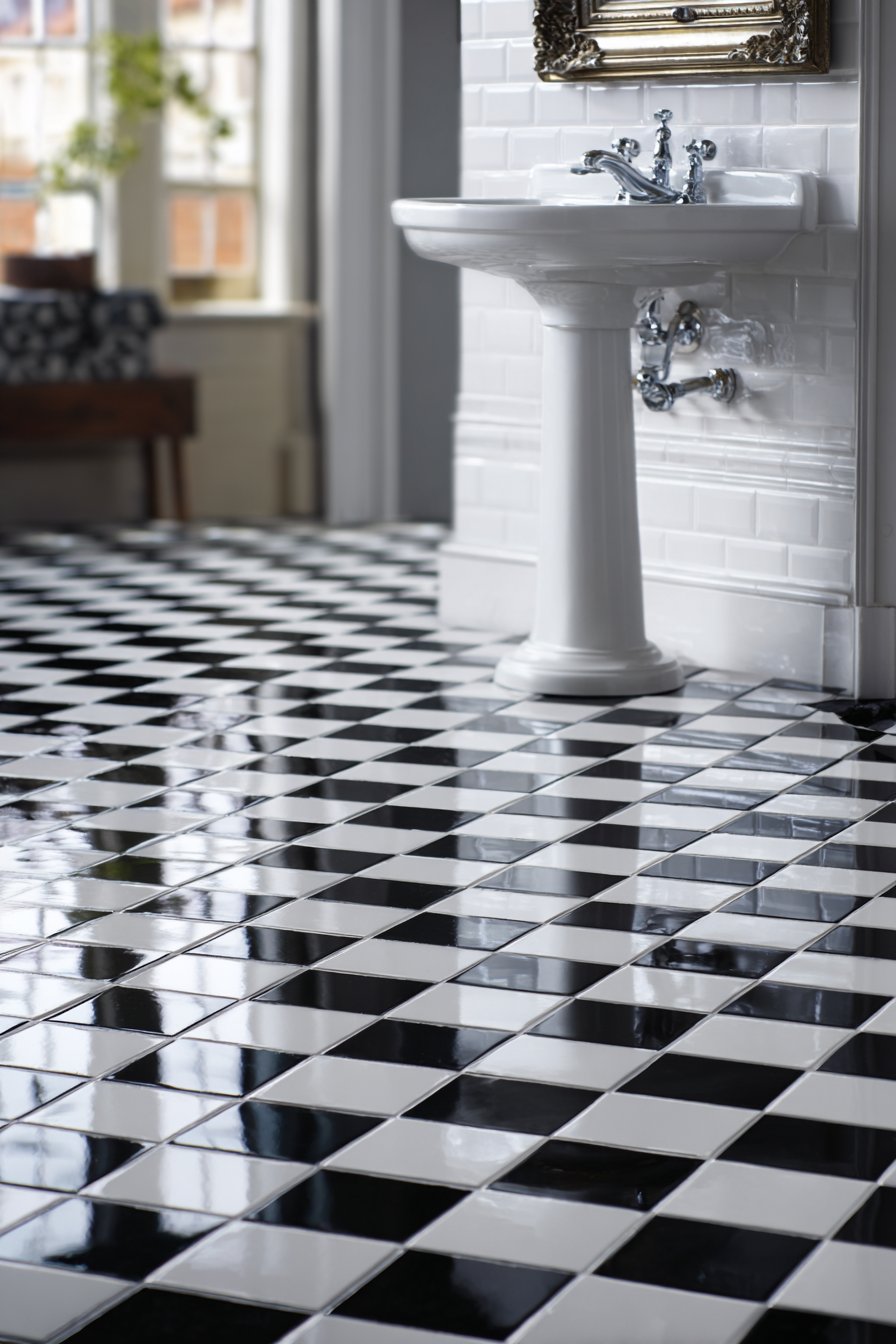 Vintage Black and White Checkerboard Drama