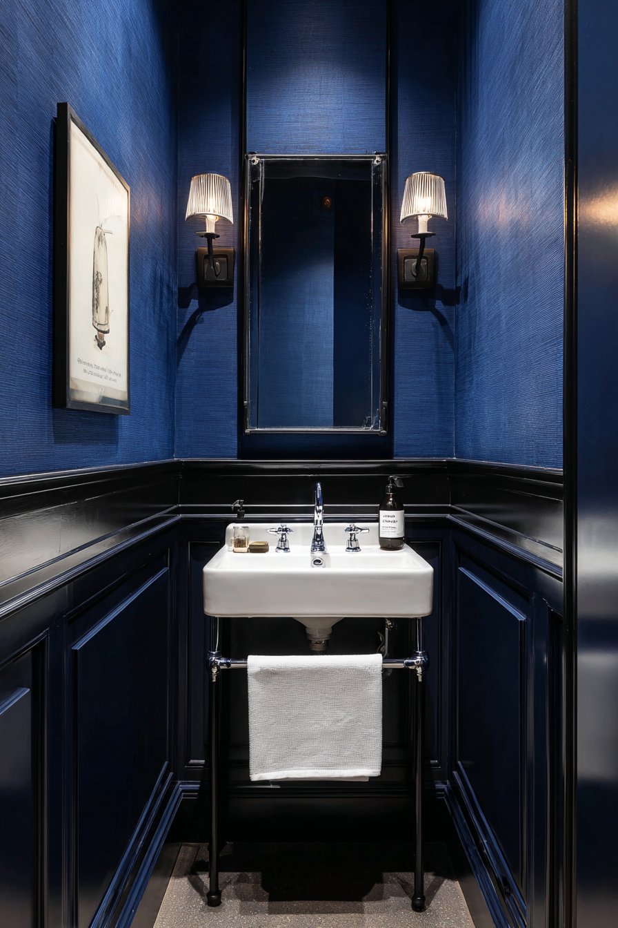 Intimate Powder Room with Texture
