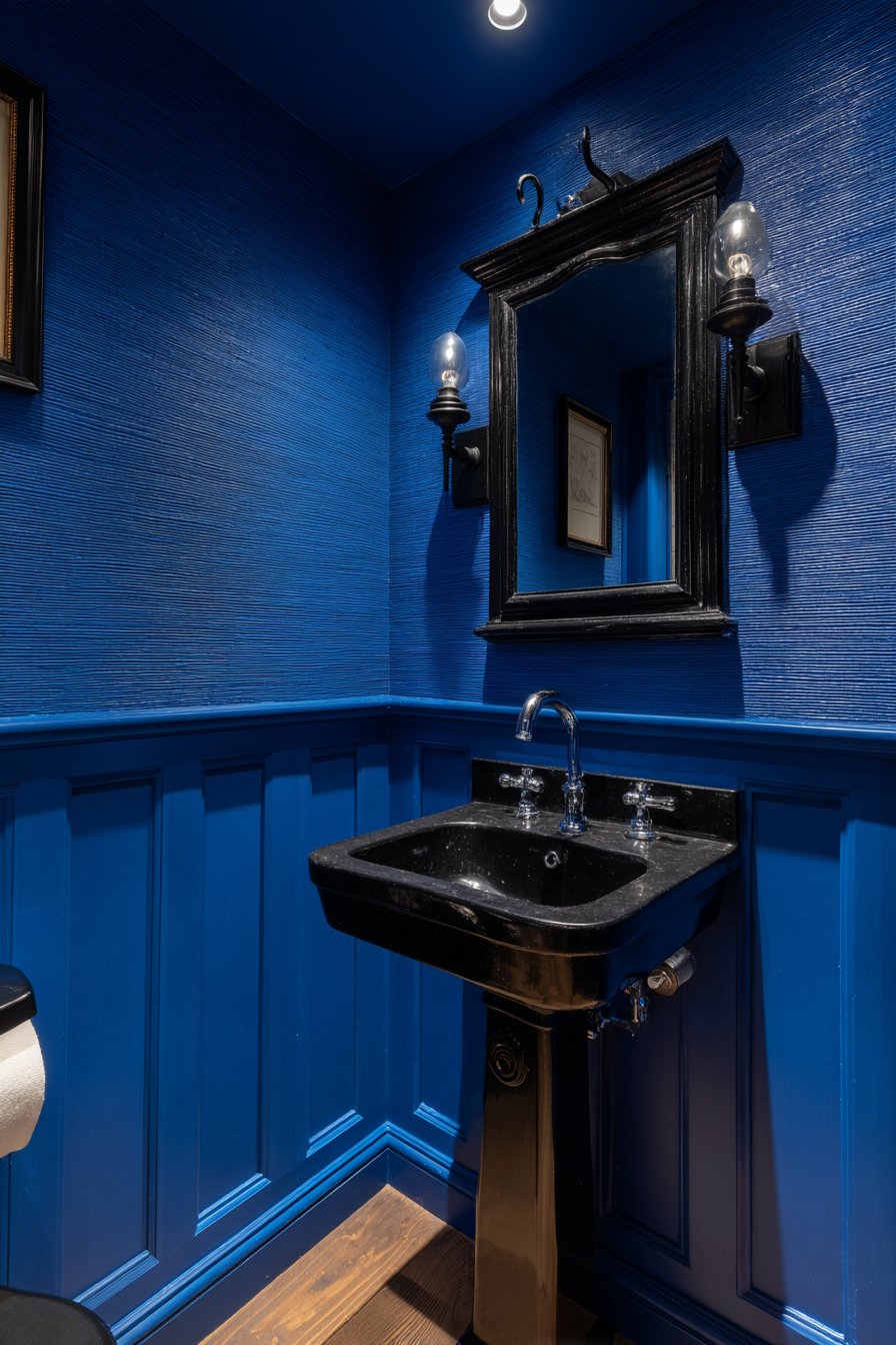 Intimate Powder Room with Texture