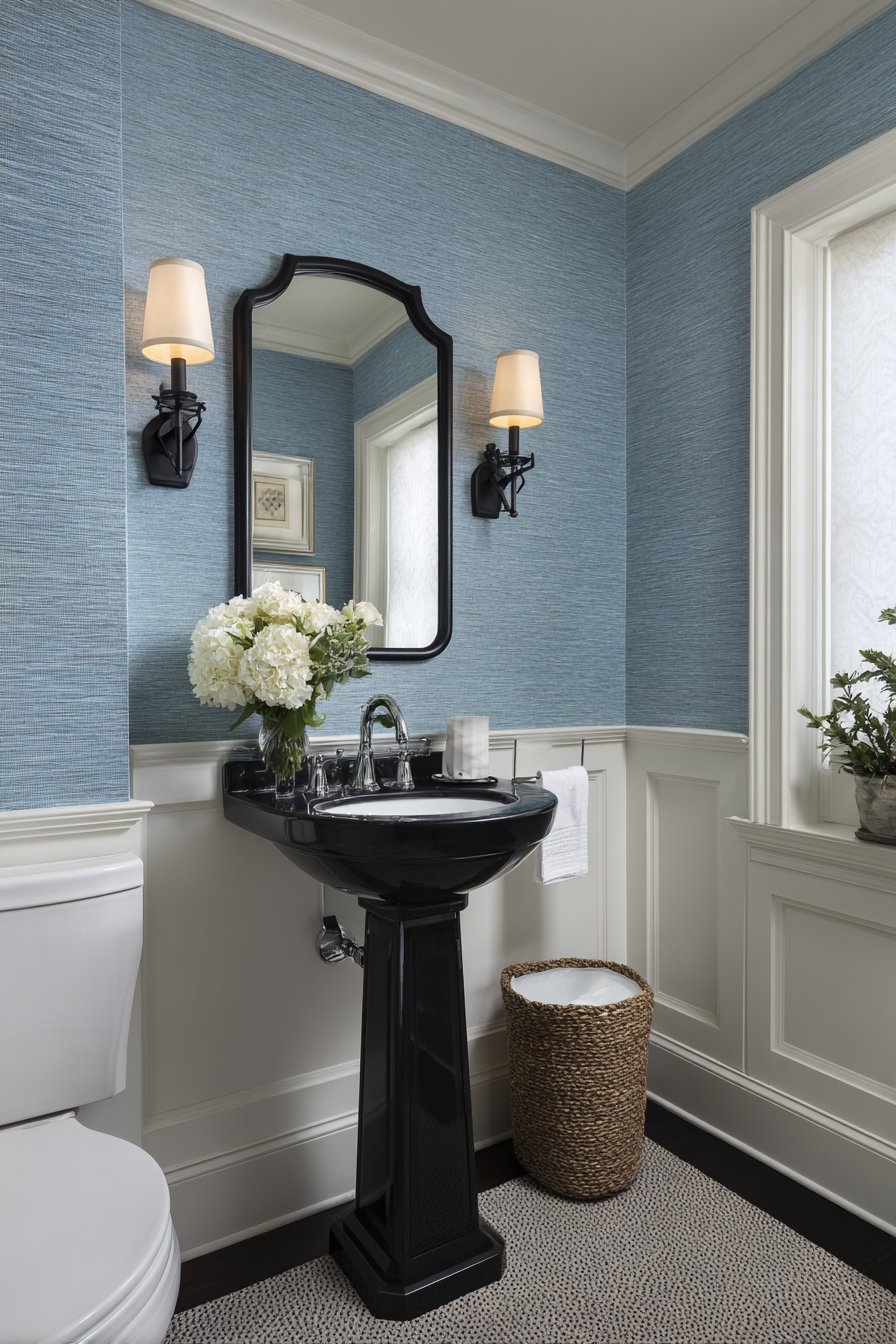 Intimate Powder Room with Texture