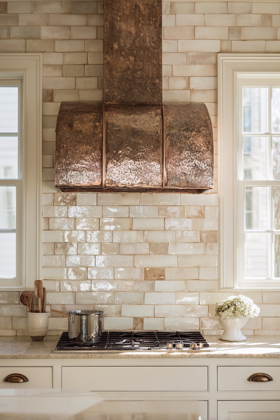 Handmade Tile Backsplash with Artisanal Details